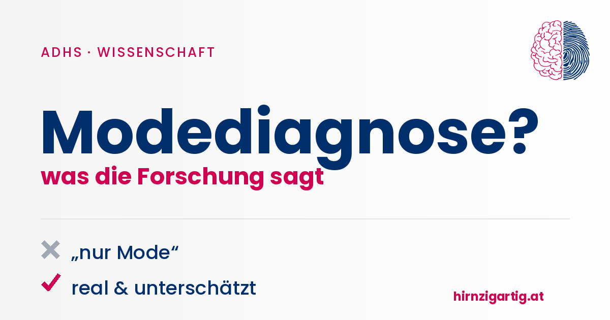 Grafik zur Modediagnose bei ADHS mit Forschungsergebnissen.