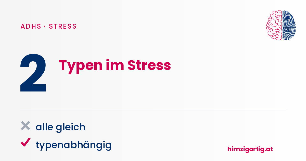 Grafik zeigt verschiedene Stress-Typen und deren Merkmale.