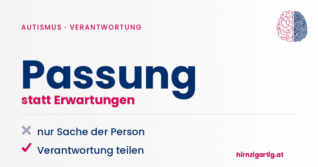 Autismus und Verantwortung, Passung statt Erwartungen, Hirnzigartig.