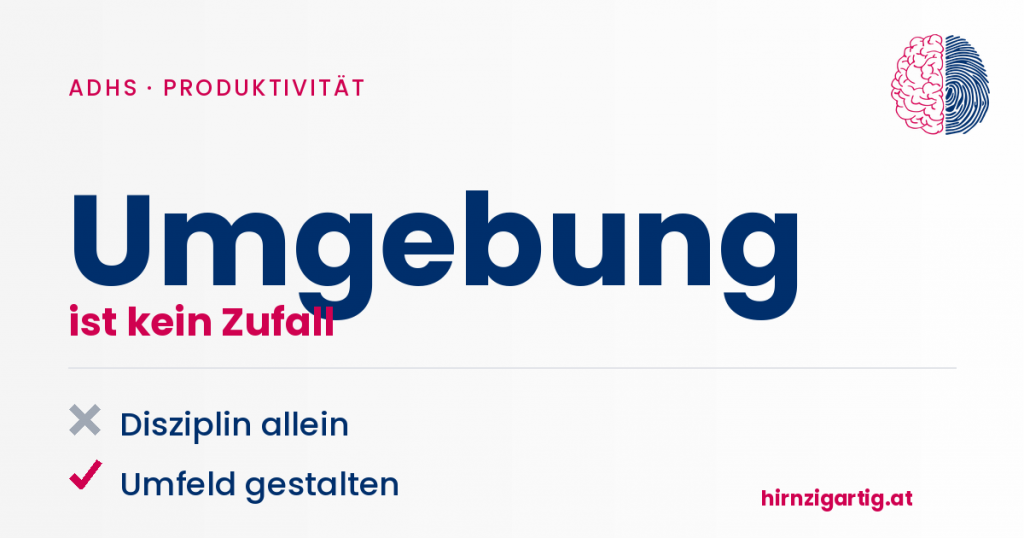 Motivierendes Bild mit Fokus auf Umgebungsgestaltung und Disziplin.