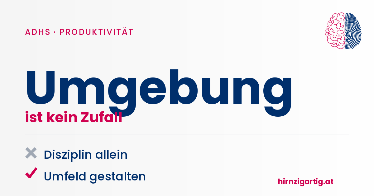 Motivierendes Bild mit Fokus auf Umgebungsgestaltung und Disziplin.