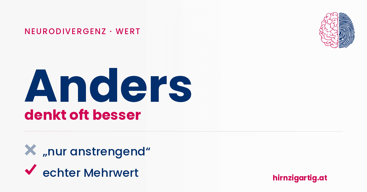 Anders denken, oft besser, Mehrwert sichtbar.