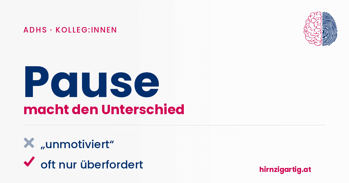 Grafik zur Bedeutung der Pause bei ADHS und Kollegen.